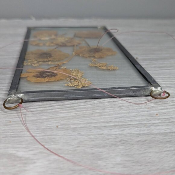 Pressed Floral Leaded Glass Frame Decor 8" x 4" x 1.4" - Picture 9 of 14